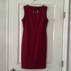 Ivanka Trump Red Business Dress with Gold Detailing